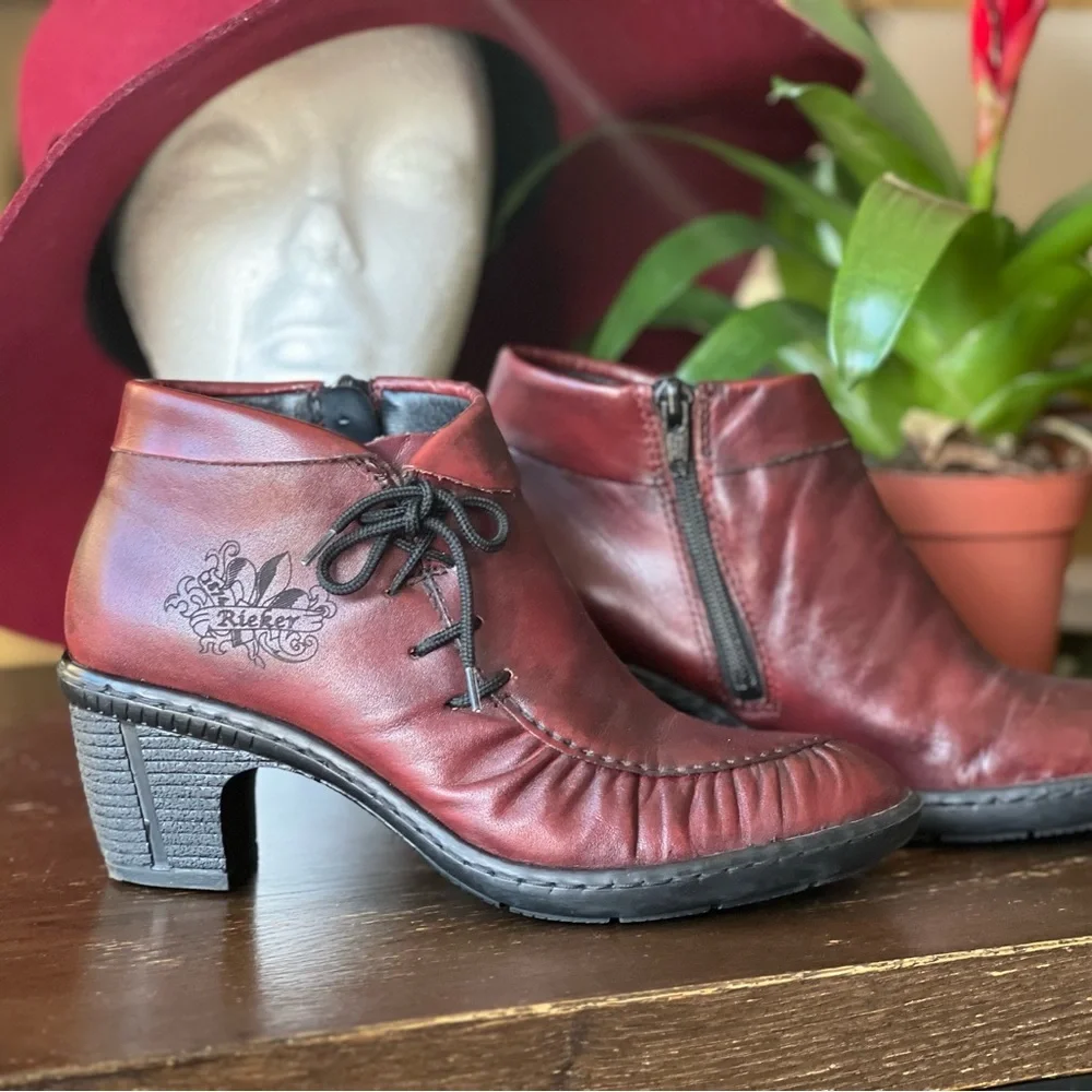 REIKER bordeux wine Victorian style booties |36 - Picture 7 of 14